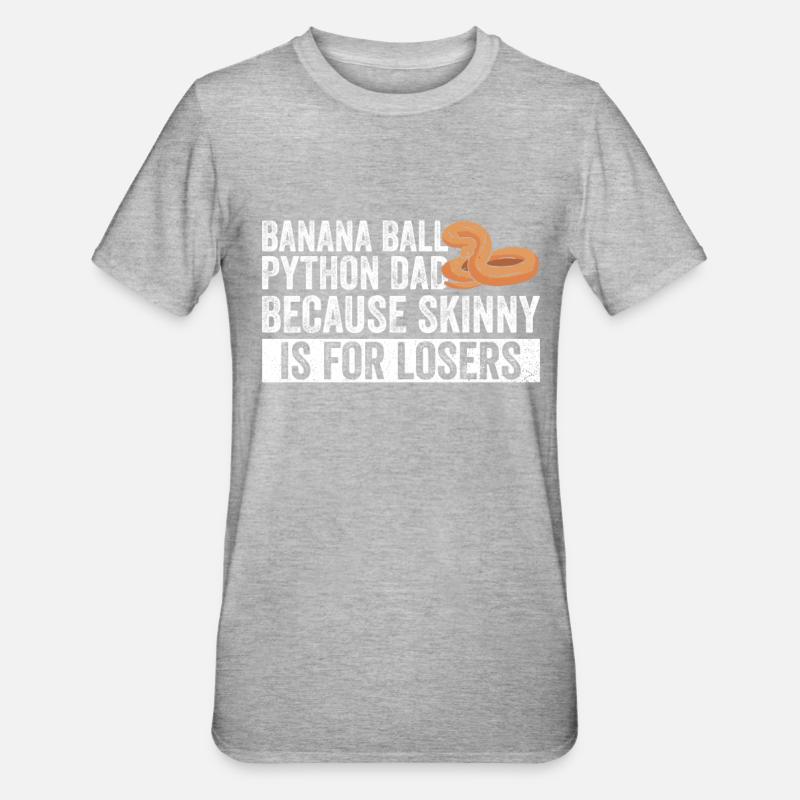 Königspython Bananenkugel Python - Unisex Polycotton T-Shirt - Grau meliert
