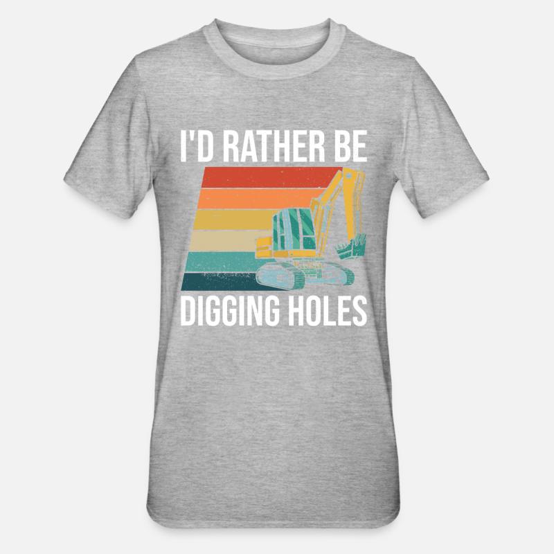 Bagger Baggerfahrer Baggern - T-shirt polycoton Unisexe - gris chiné