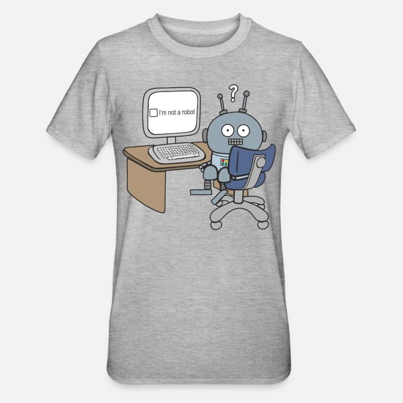 I m not a Robot - Unisex Polycotton T-Shirt - Grau meliert