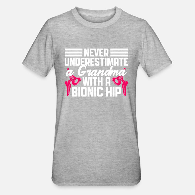 Bionisches Hüftdesign Für Einen Überlebenden Einer - Unisex Polycotton T-Shirt - Grau meliert