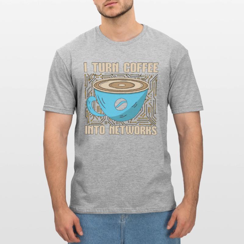 Network Engineer I Turn Coffee Into Programmer Unisex Polycotton T-Shirt