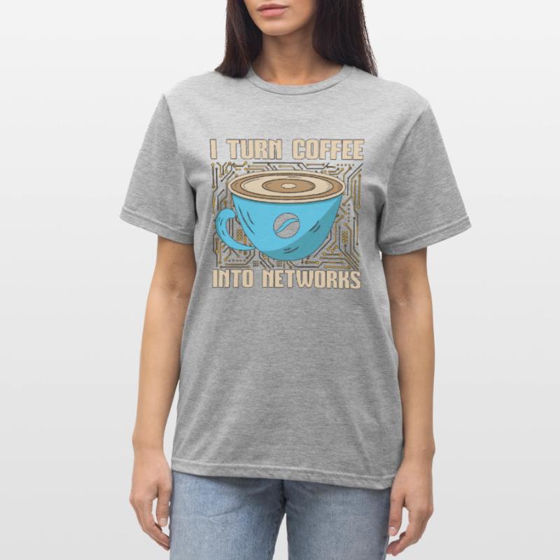 Network Engineer I Turn Coffee Into Programmer Unisex Polycotton T-Shirt