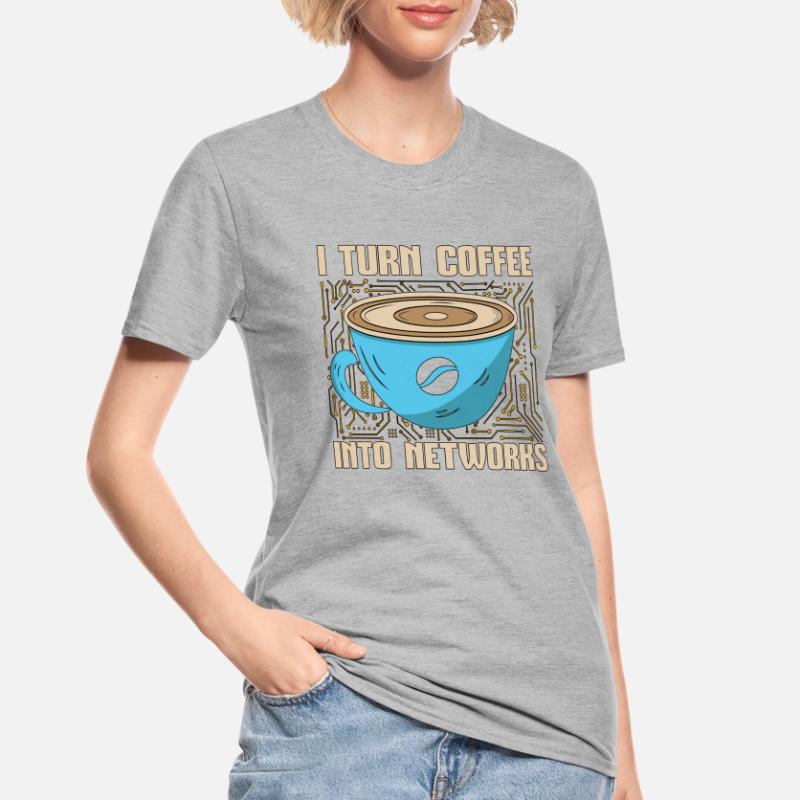 Network Engineer I Turn Coffee Into Programmer Unisex Polycotton T-Shirt