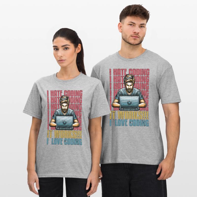 Codeur Je déteste coder Développeur Technologie Codeurs T-shirt polycoton Unisexe