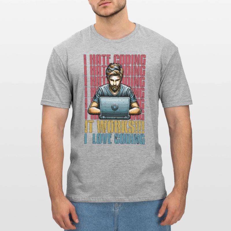 Codeur Je déteste coder Développeur Technologie Codeurs T-shirt polycoton Unisexe