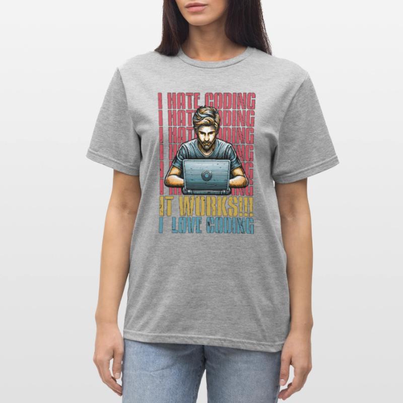 Codeur Je déteste coder Développeur Technologie Codeurs T-shirt polycoton Unisexe