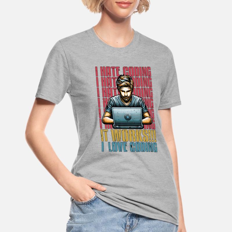 Codeur Je déteste coder Développeur Technologie Codeurs T-shirt polycoton Unisexe