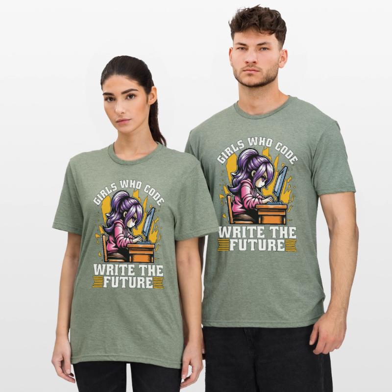 Coder Girls Who Code Write The Future Developer Unisex Polycotton T-Shirt