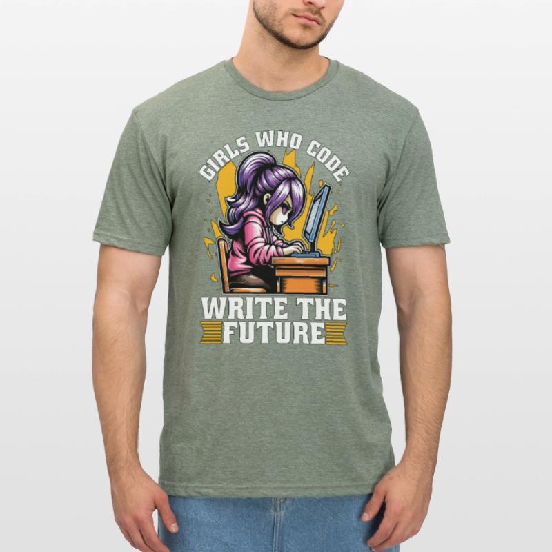 Coder Girls Who Code Write The Future Developer Unisex Polycotton T-Shirt