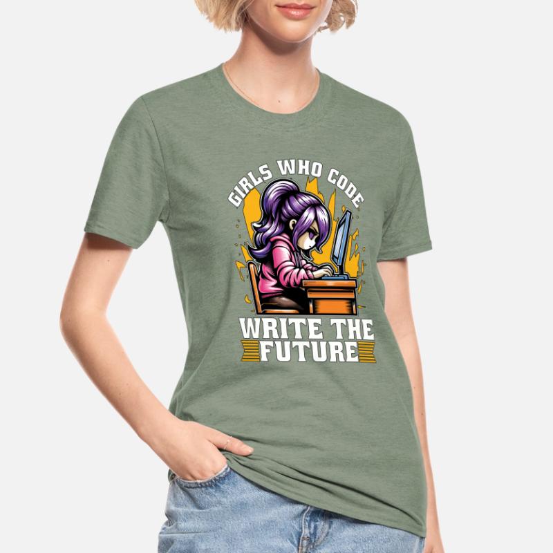 Coder Girls Who Code Write The Future Developer Unisex Polycotton T-Shirt