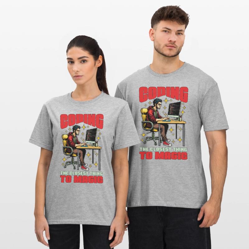 Coder Coding The Closest Thing To Magic Developer Unisex Polycotton T-Shirt