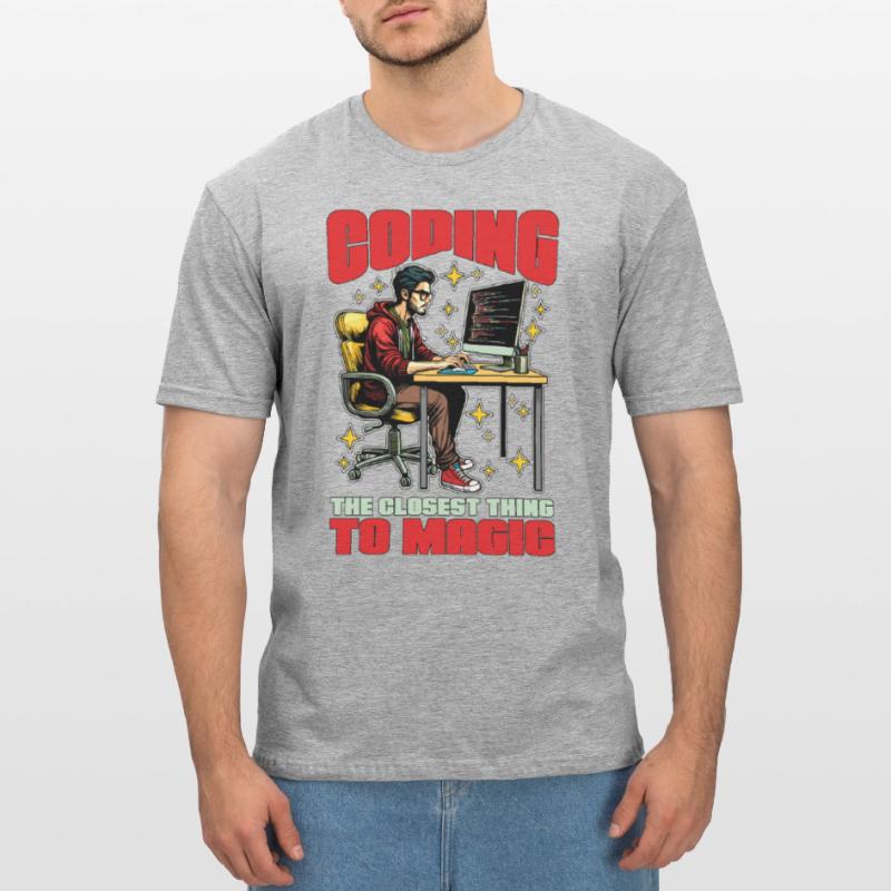 Coder Coding The Closest Thing To Magic Developer Unisex Polycotton T-Shirt