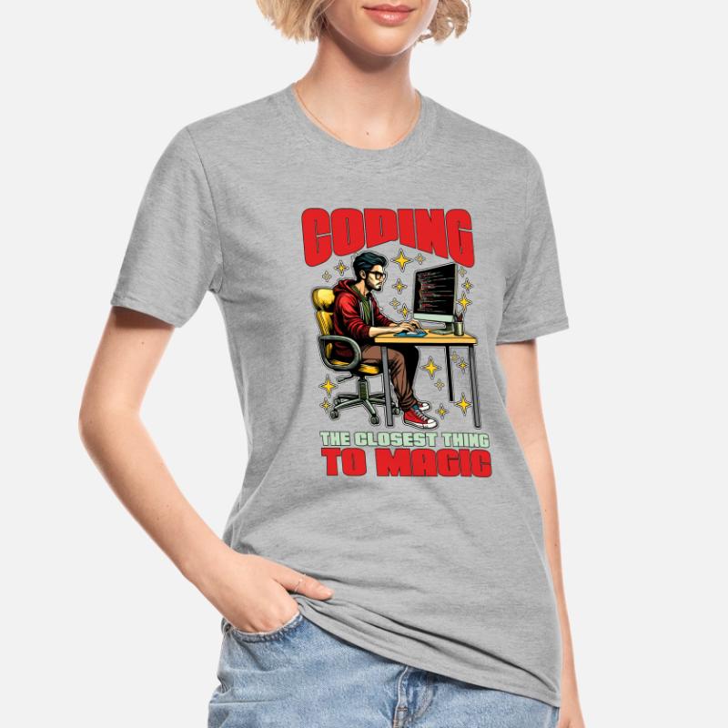 Coder Coding The Closest Thing To Magic Developer Unisex Polycotton T-Shirt