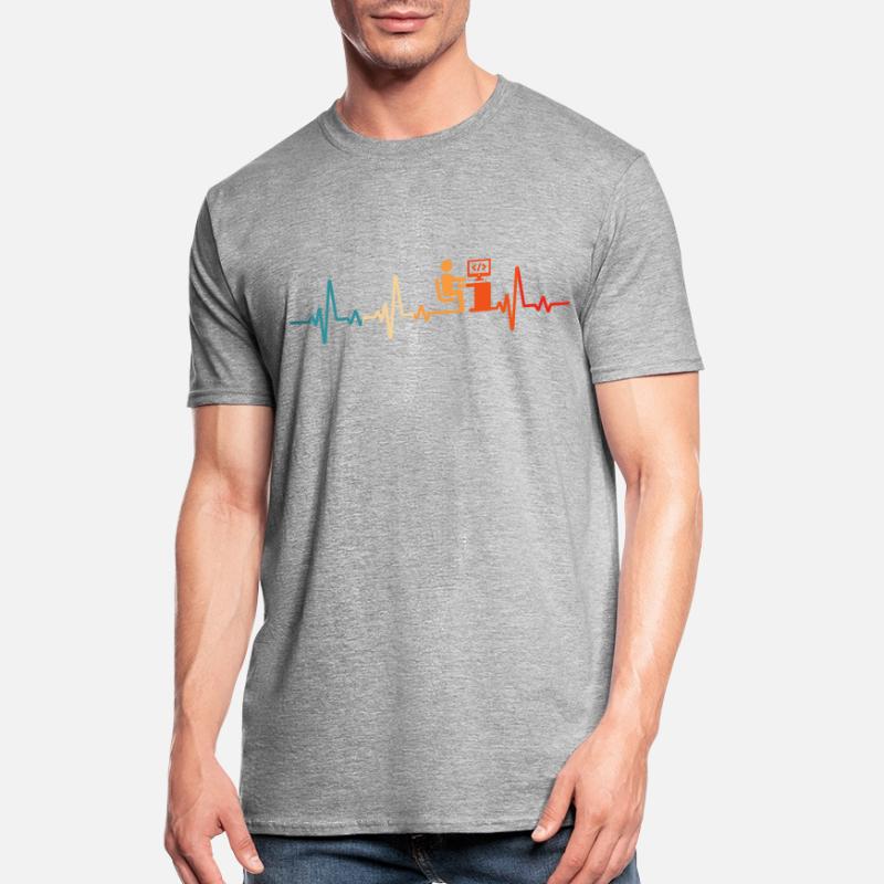 Programmierer Retro Herzschlag Informatiker code Unisex Polycotton T-Shirt