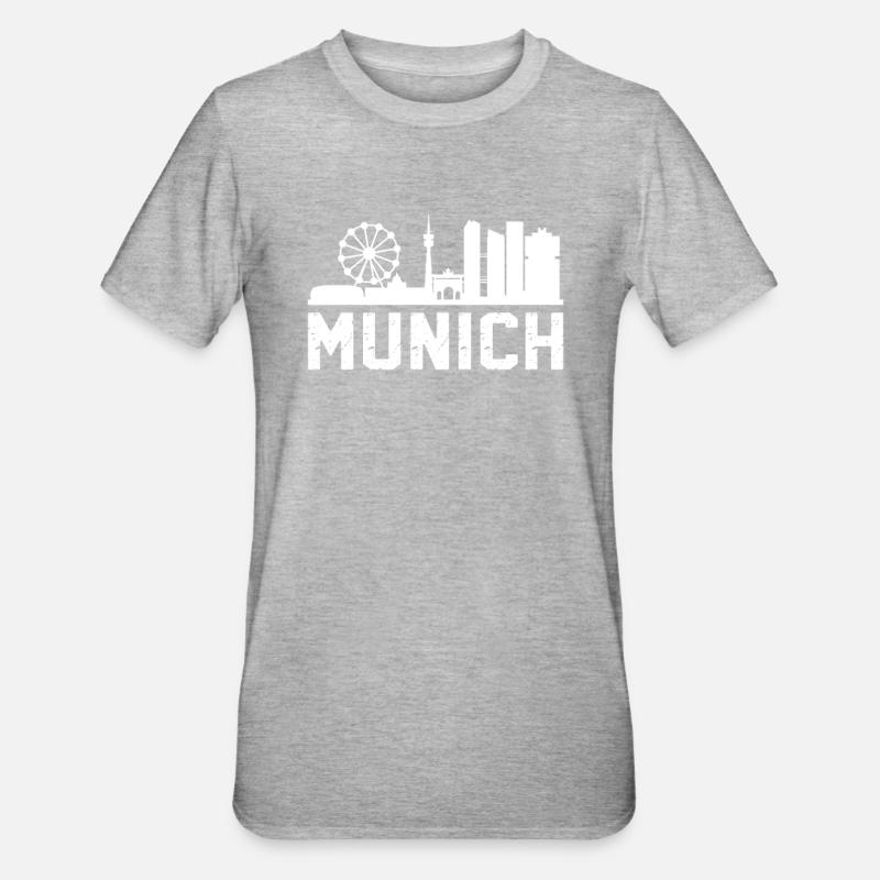 Horizon de Munich - T-shirt polycoton Unisexe - gris chiné