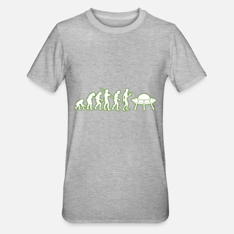 Human EVOLUTION ALIEN - Unisex Polycotton T-Shirt - heather grey
