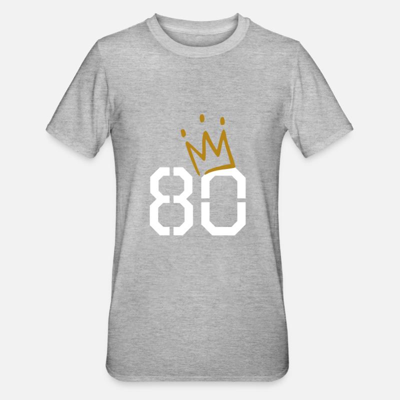 80e anniversaire - T-shirt polycoton Unisexe - gris chiné