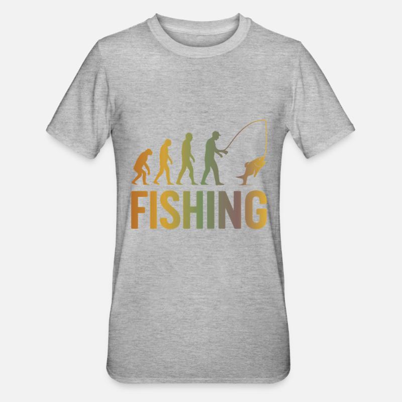 Evolution pour la pêche - T-shirt polycoton Unisexe - gris chiné