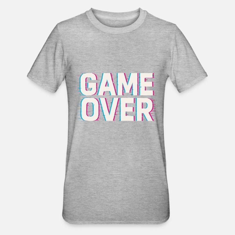 Game Over – Glitch Effect - Unisex Polycotton T-Shirt - heather grey