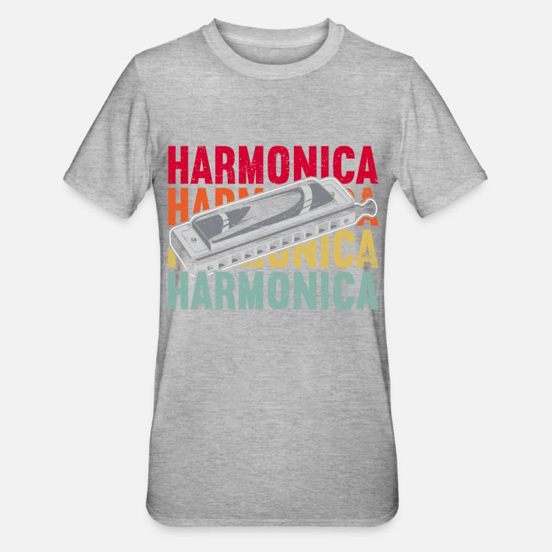 Harmonica Instrument Harmonicas - T-shirt polycoton Unisexe - gris chiné