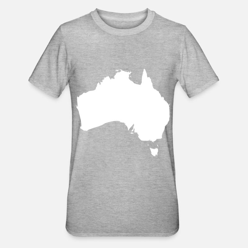 Australia map flag - Unisex Polycotton T-Shirt - heather grey