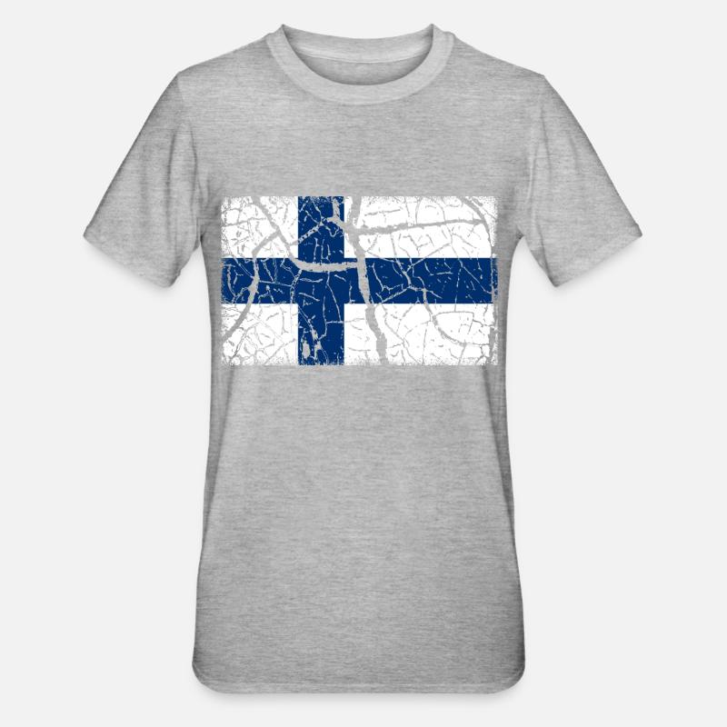 Drapeau Finlande - T-shirt polycoton Unisexe - gris chiné
