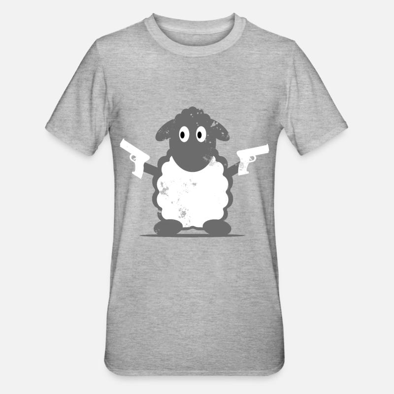 Idée cadeau policier mouton - T-shirt polycoton Unisexe - gris chiné