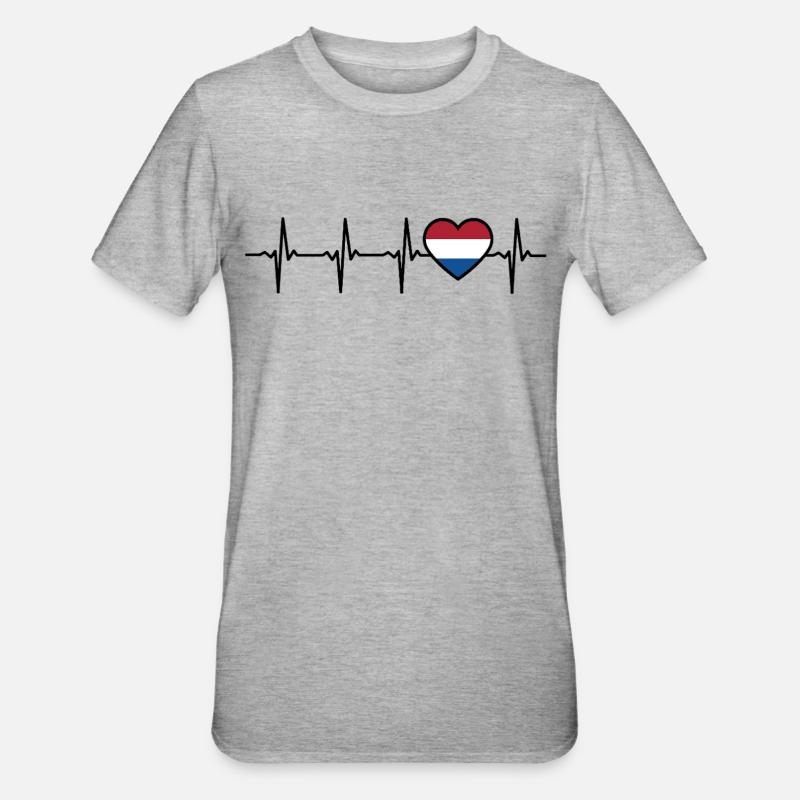 Pays-Bas Hollande Drapeau Drapeaux - T-shirt polycoton Unisexe - gris chiné