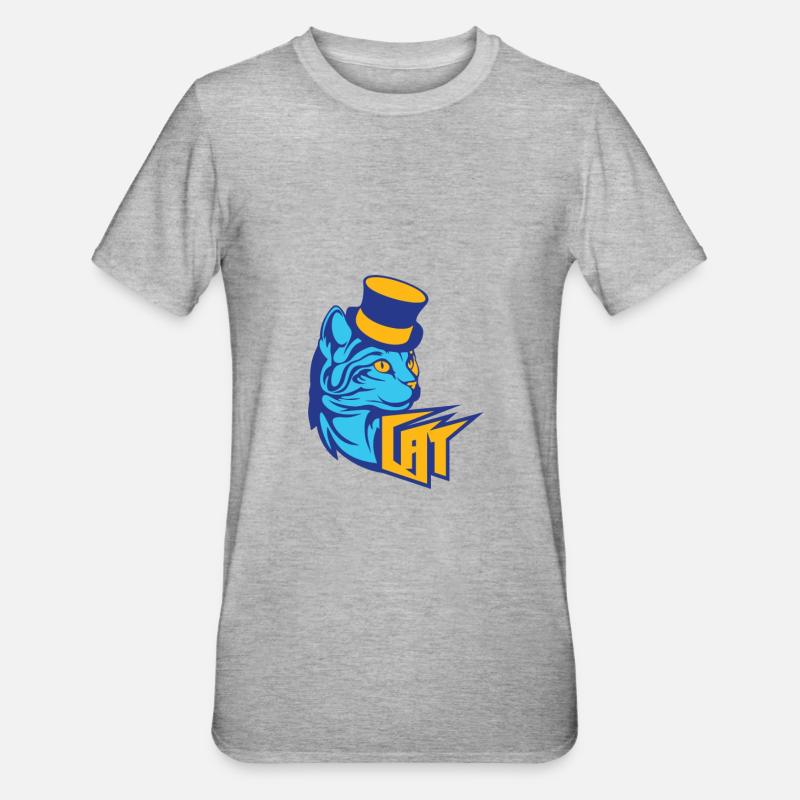 Chat bleu / chat bleu - T-shirt polycoton Unisexe - gris chiné