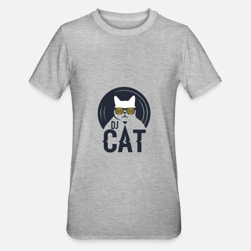 Chat DJ / Chat DJ - T-shirt polycoton Unisexe - gris chiné