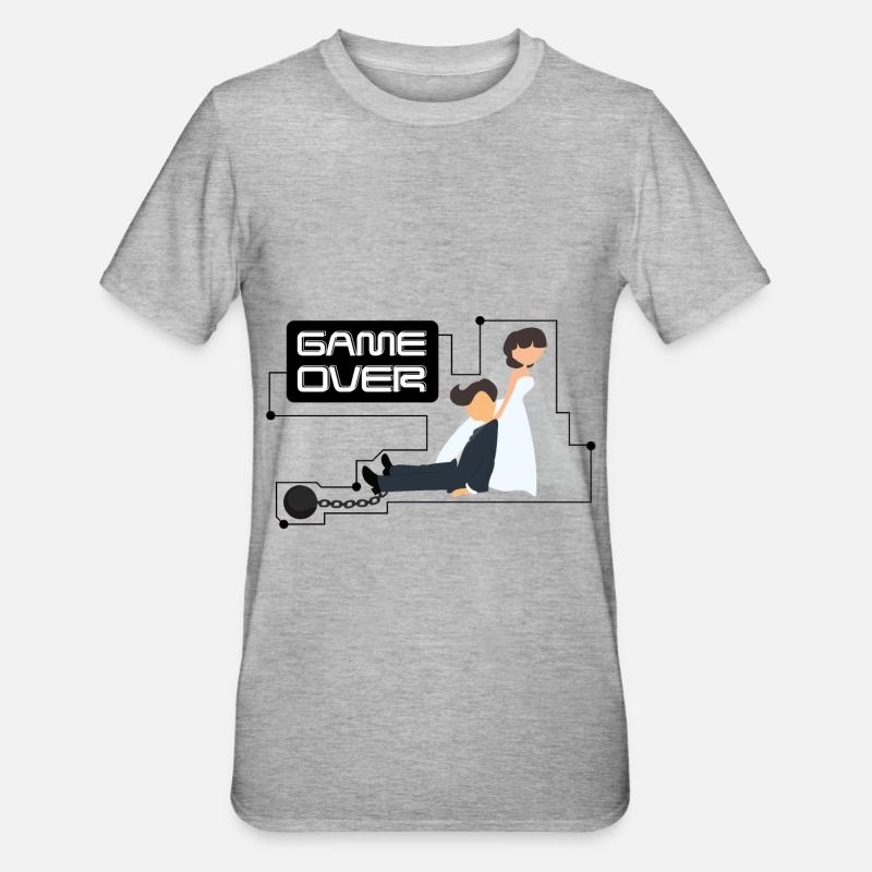 Junggesellenabschied Bachelor Game Over - Unisex Polycotton T-Shirt - Grau meliert