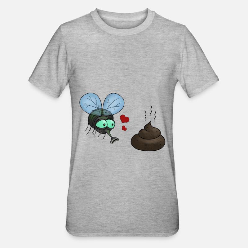 Amour de caca de mouche - T-shirt polycoton Unisexe - gris chiné