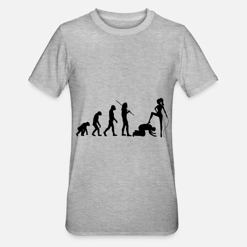 Evolution - dominatrice et esclave - T-shirt polycoton Unisexe - gris chiné