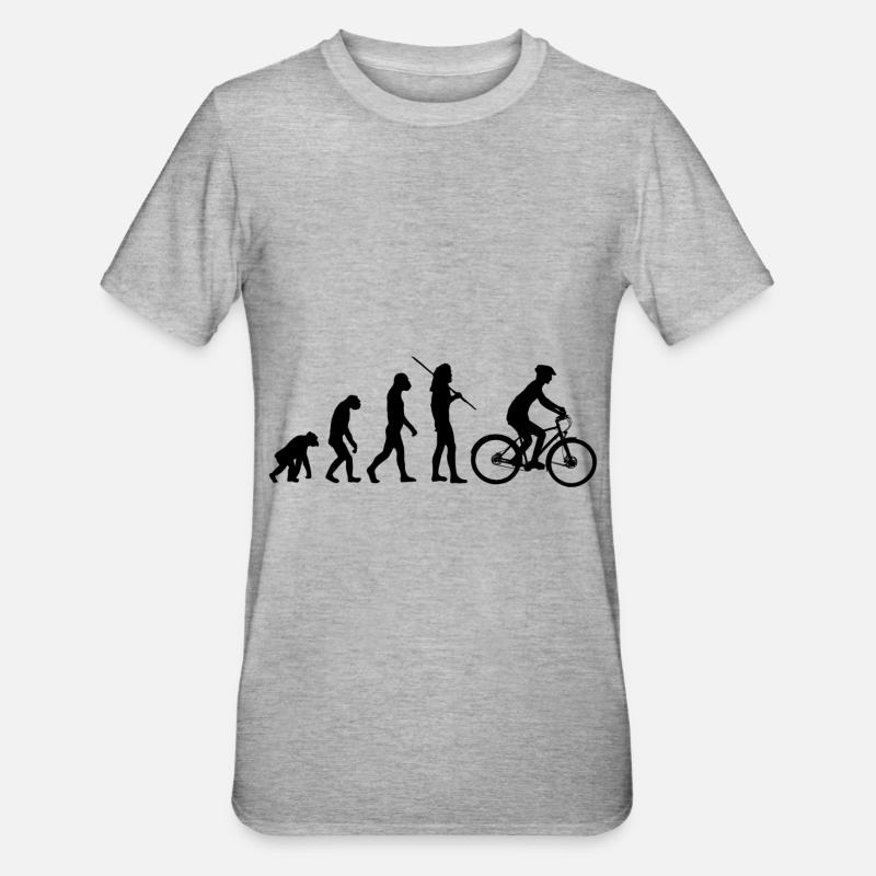 Evolution - bicycle - Unisex Polycotton T-Shirt - heather grey