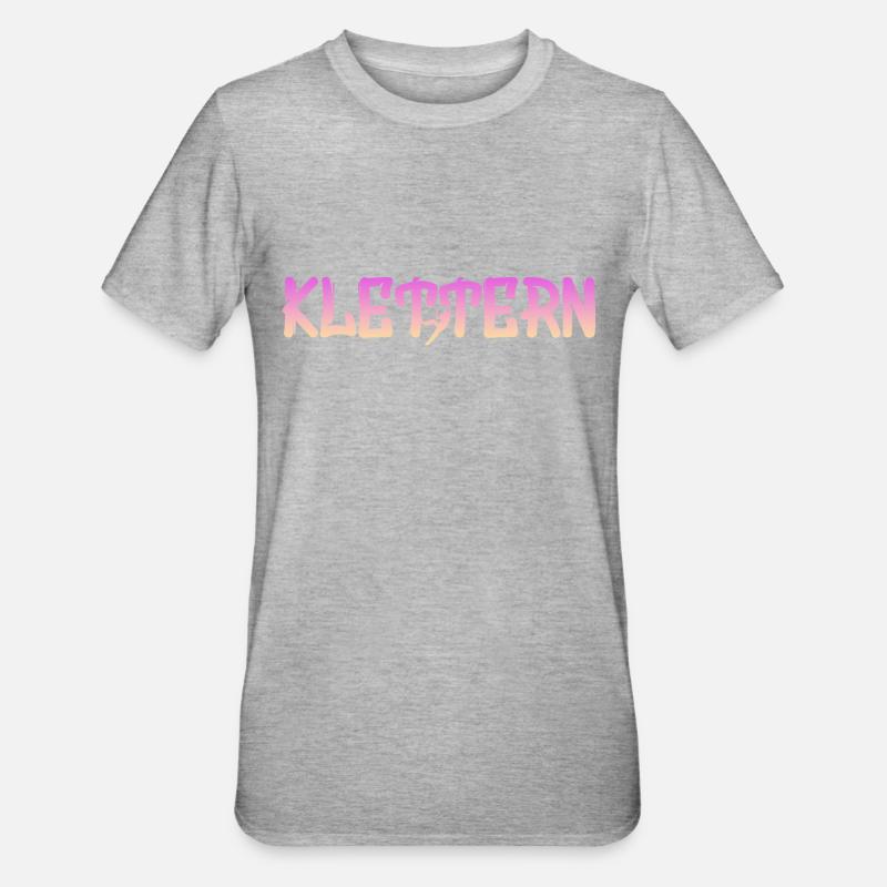 Klettern - Unisex Polycotton T-Shirt - Grau meliert