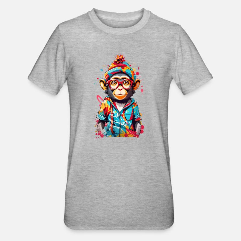 Coole Affe - Unisex Polycotton T-Shirt - Grau meliert