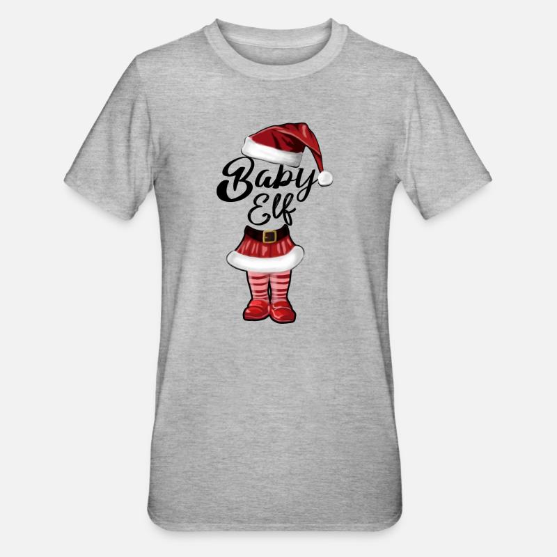 Bébé Elfe – Douce Conception de Noël - T-shirt polycoton Unisexe - gris chiné