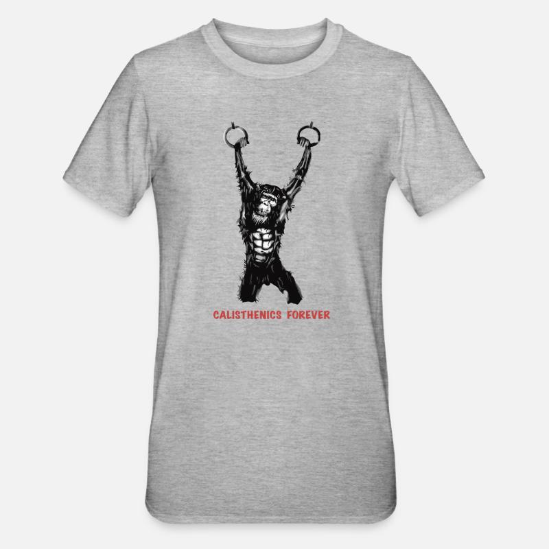 Calisthenics Evolution - Gymnastics Rings - Unisex Polycotton T-Shirt - heather grey
