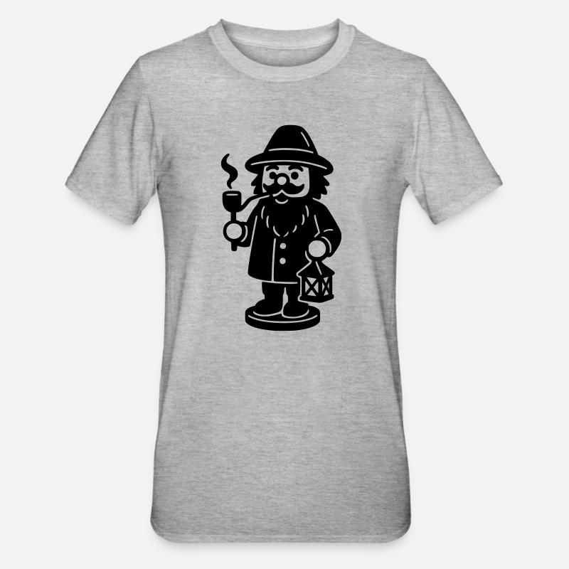 Räuchermännchen - Unisex Polycotton T-Shirt - Grau meliert