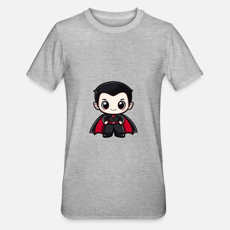 Vampire Halloween Bébé mignon - T-shirt polycoton Unisexe - gris chiné