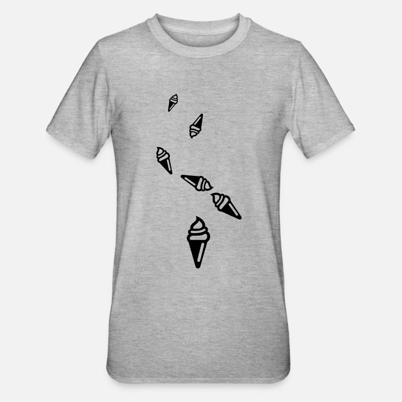 Eis Icon Symbol - Unisex Polycotton T-Shirt - Grau meliert