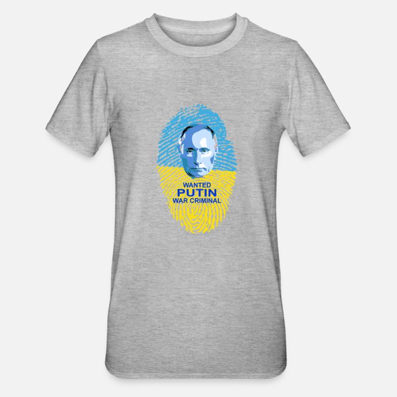 Recherché: POUTINE - T-shirt polycoton Unisexe - gris chiné