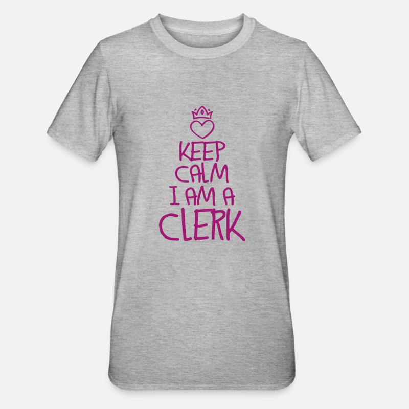 Keep Calm Sachbearbeiter - Unisex Polycotton T-Shirt - Grau meliert