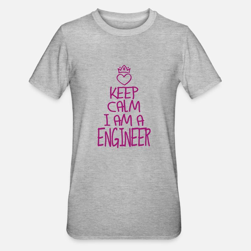 Keep Calm Engineer cool gift - Unisex Polycotton T-Shirt - heather grey