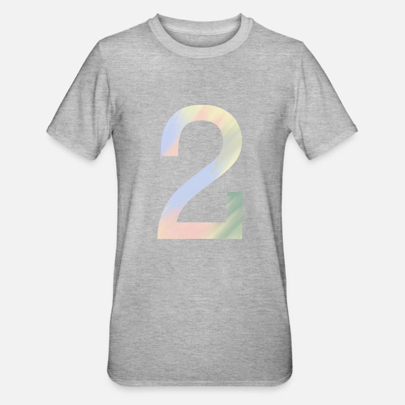 2 dans des couleurs pastel - T-shirt polycoton Unisexe - gris chiné