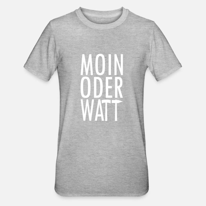 Moin oder Watt Ruhrpott - Unisex Polycotton T-Shirt - Grau meliert