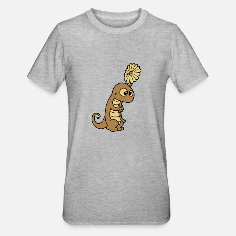 eidechse - Unisex Polycotton T-Shirt - Grau meliert