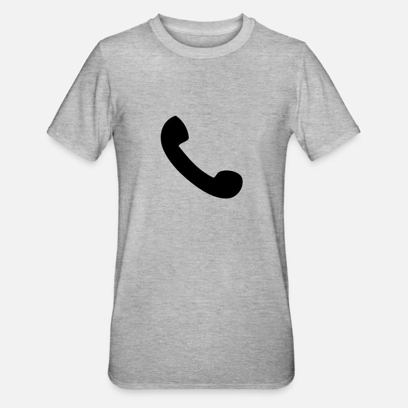 Telefonhörer - Unisex Polycotton T-Shirt - Grau meliert
