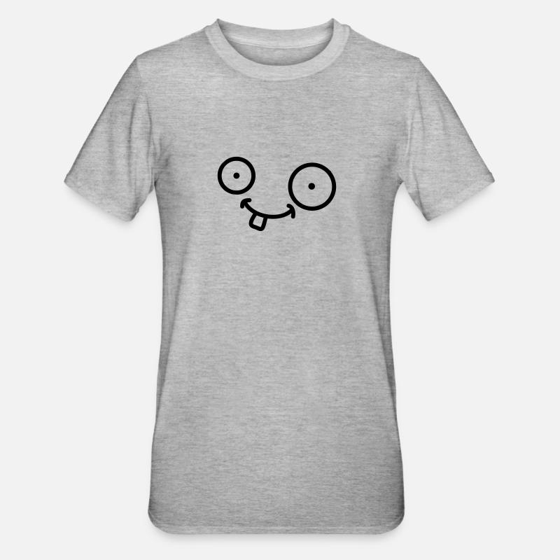 Funny Comic Face - T-shirt polycoton Unisexe - gris chiné