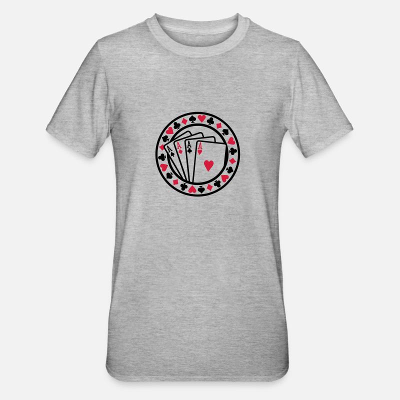 Poker - T-shirt polycoton Unisexe - gris chiné